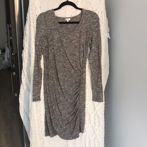 Fitted grey midi dress